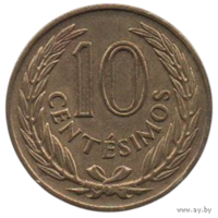 Восточная Республика Уругвай. 10 сентесимо 1960. Брак. Расслоение заготовки.