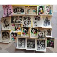 Открытки КИЧ, 1940-1950-е гг., 21 шт.