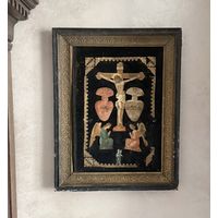 Старинная литография икона Иисус Христос