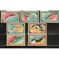 Монголия-1990(Мих.2141-2147) , **  , Морская  Фауна ,Киты, Дельфины (полная серия)
