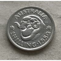 Австралия 1 шиллинг 1952 Георг VI - серебро 0,500, последний год чекана