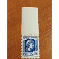 1944-45 Франция колония Алжир Французский Комитет Национального Освобождения Марианна чистая клей MNH** (5-5)