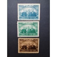 Польша 1946 Полная серия марок "50 лет крестьянскому движению в Польше" (чистые* на первой марке есть несильные помятости) Mi.428-450 каталог 10.00 евро