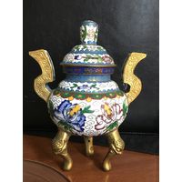 Ваза треножник, клуазоне, позолота, музейный уровень