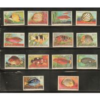 Кокосовые острова-1979 (Мих.34-47) , ** , Морская фауна, Рыбы, (полная серия)