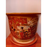 Кашпо. Стиль Шинуазри. Техника Мориаж. Японские жанровые сценки