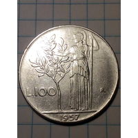 100 лир Италия 1957 год