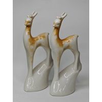Статуэтка Олень фарфор. Одним лотом 2 шт. С рубля