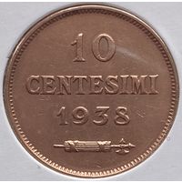Сан-Марино 10 чентезимо 1938 г. В холдере