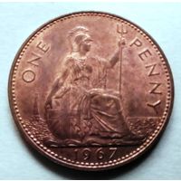 1 пенни 1967 Великобритания