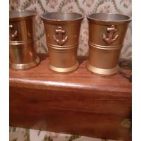 Набор стаканчиков с морской тематикой. Шкатулка-дерево