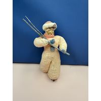 Старт с 1 рубля ! Елочная игрушка СССР ,Ватная,папье-маше Лыжник 40-50ые года!Смотрите другие лоты ,много распродаж!