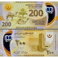 Мавритания  200 угий 2020 год UNC (полимер)