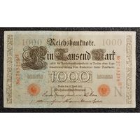 1000 марок Германия 1910 г. литера N (красная печать)