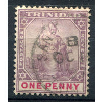 Британские колонии - Тринидад - 1896/1900г. - Британия, тип I, 1 P - 1 марка - гашёная [Mi 38 I]. #4-B5-124-A-1