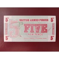 Великобритания 5 новых пенсов 1972 (Армейский ваучер) UNC