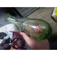 Графин, штоф зелёное стекло ссср