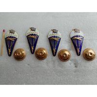 Комплект знаков Кубы. Парашютисты. тяжёлые, винтовые