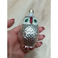 Елочные игрушки, стекло, филин, сова