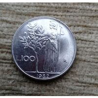 Werty71 Италия 100 лир 1982 Минерва стоит с оливковым деревом