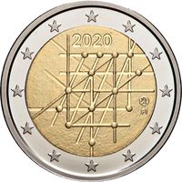 2 евро 2020 Финляндия 100 лет университета Турку UNC из ролла