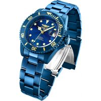 Часы Invicta Pro Diver Automatic Blue Label, новые. Механика, оксидированные корпус и браслет. Водозащита WR 200 м по ISO 22810.