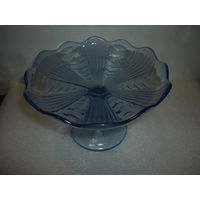 Ваза На Ножке. Голубое Стекло. СССР