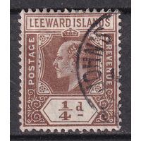 145.BrKCI. Великобритания. Колонии. Подветренные острова. Стандарт. Эдуард VII. 1909 г. 1/4P. Mi.#36.