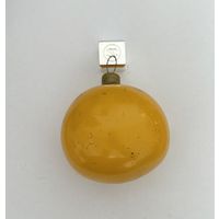 Елочная игрушка Шар Желтый толстое стекло 1950-е годы СССР