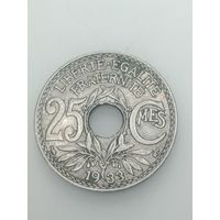 Франция 25 сантимов 1924 года .