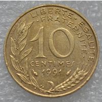 Франция, 10 сантимов 1991 г.