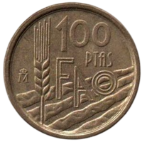 Королевство Испания. 100 песет 1995. ФАО