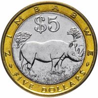 Зимбабве 5 долларов, 2001 UNC