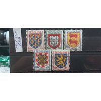 РАСПРОДАЖА ФРАНЦИЯ 1951г. Полная серия. Гаш.