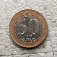 50 новых курушей 2005 года Турция. Турецкая республика. Родная патина!