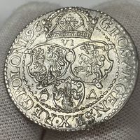 Шостак, шестак, 6 грошей 1596 г., Мальборк, Сигизмунд 3. Штемпельная монета!