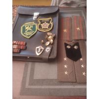 Планшетка, шевроны, погоны и др. времён СССР.