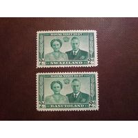 Британский Басутоленд и Свазиленд 1947 г.Король Георг VI и королева Елизавета ./33а/