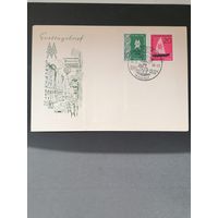 ГДР 1956 КПД с двумя марками серии "Торговая ярмарка в Лейпциге" (спецгашение) Mi.536-537 каталог 1.50 евро