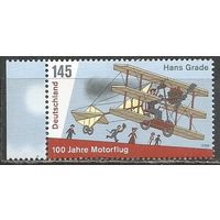 Германия. 100 лет полёта моторного самолёта в Германии. 2008г. Mi#2698.