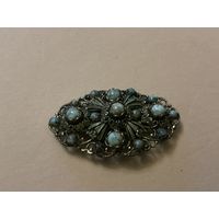 Брошь Антикварная Пекинское стекло филигрань Чехия до 50-х
