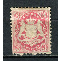 Германские земли - Независимое Королевство Бавария - 1870 - Герб 3Kr - [Mi.23y] - 1 марка. Гашеная.  (Лот 51HE)-T41P6