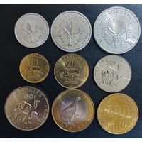 Джибути 1, 2, 5, 10, 20, 50, 100, 250, 500 франков (9 монет) 1991 - 2013 год