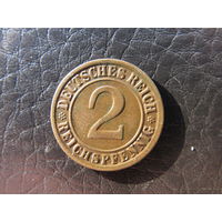 2 пфеннига.1924J. С рубля. Распродажа коллекции. Смотрите другие лоты.