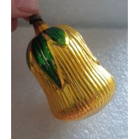 Игрушка ёлочная золотой Бутон, стекло. ГДР