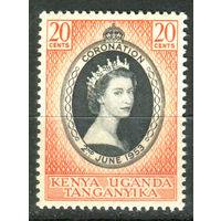 Британские колонии - Кения, Уганда и Танганьика - 1953г. - коронация королевы Елизаветы II - 1 марка - полная серия, MLH [Mi 90]. #2-Bc-D-KS-1