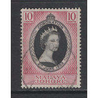 1953 Британская МАЛАЙЯ /MALAYA Johore Коронация Королева Елизавета II  SG#152 Used