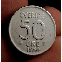 50 эре 1954, серебро, Швеция