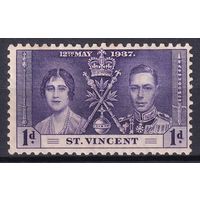 8.BrKS. Великобритания. Колонии. Сент Винсент. Коронация Георга VI и Елизаветы. 1937 г. 1d. Mi.#116.