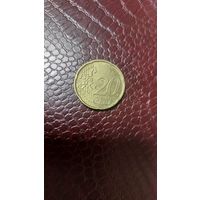 Монета 20 евроцентов 2002г. Италия. Неплохая!